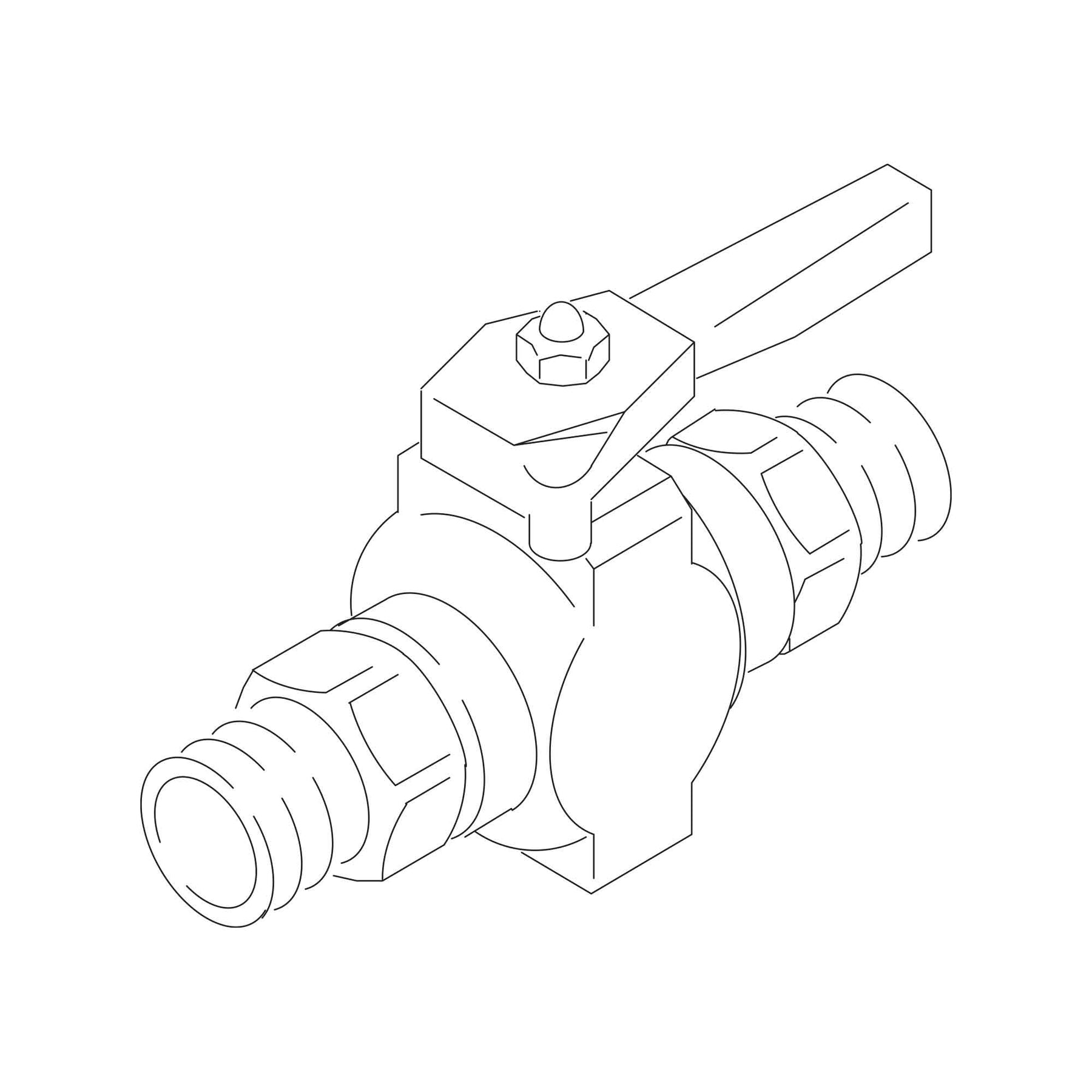 223960 - Vanne à bille, 3/8" MBE, Téflon