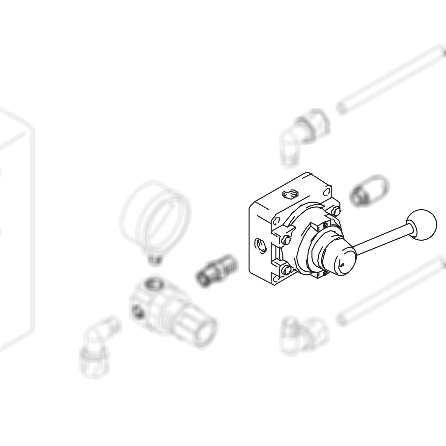 C06015 - 4 Way Manual Valve 1/4 NPT